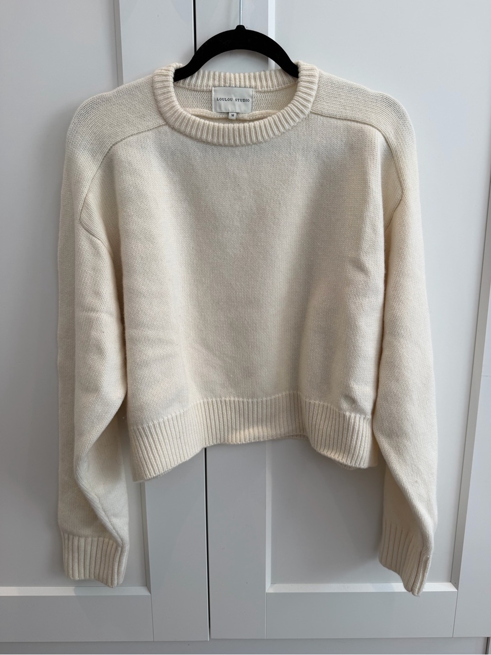 LOULOU STUDIO Bruzzi Wool & Cashmere Cream Sweater – Size M
